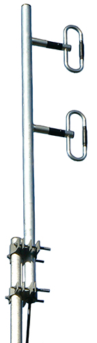 2-stack UHF dipole array, aluminium, 400-520MHz, 250W, 4.5dBd – 1.5m, with internal phasing Harness